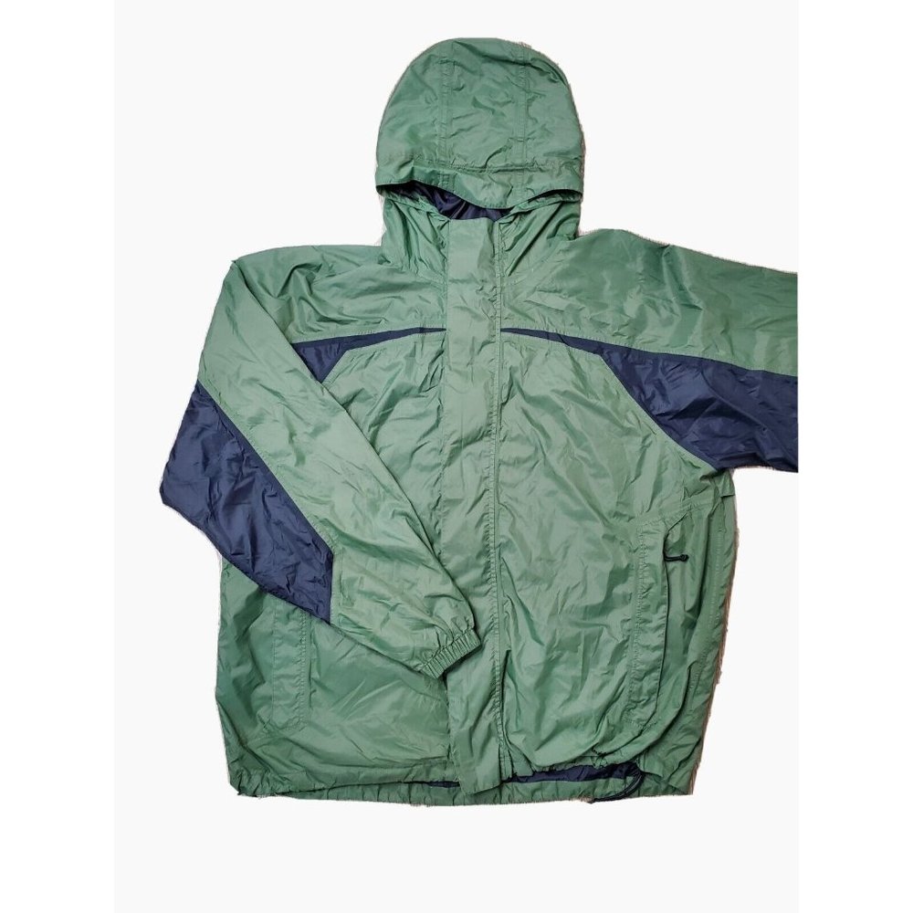 Guide Series Waterproof Men's 2XL Green Jacket Raincoat Vented Hood Zip Pockets
